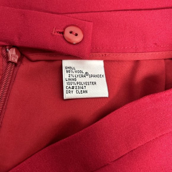 NWT Talbots Solid Red Midi Length Wool Blend Women’s Stretch Pencil Skirt 14P - Picture 8 of 9